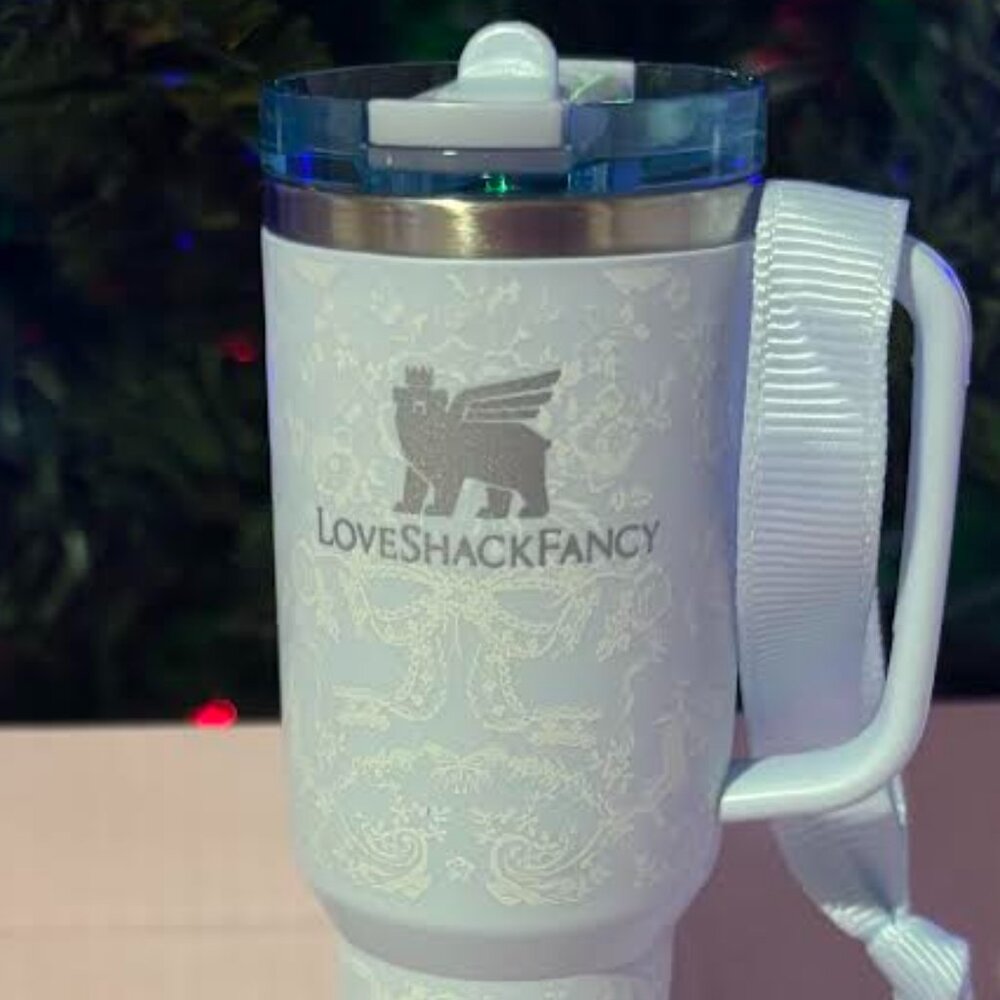 Stanley X LoveShackFancy Holiday Toscana Toile Alpine Blue ORNAMENT - Picture 3 of 4